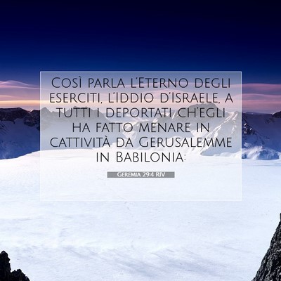 Geremia 29:4 Versetto della Bibbia Spiegato