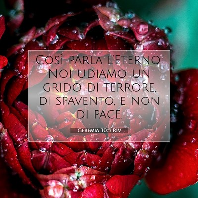 Geremia 30:5 Versetto della Bibbia Spiegato