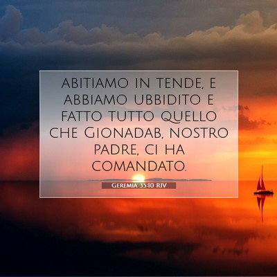 Geremia 35:10 Versetto della Bibbia Spiegato