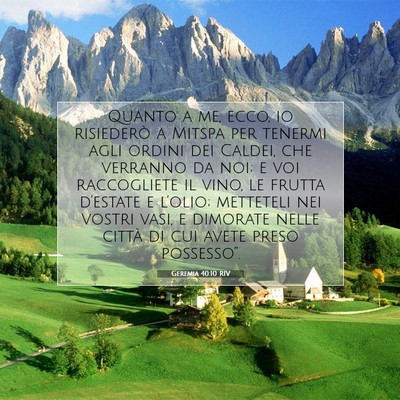 Geremia 40:10 Versetto della Bibbia Spiegato