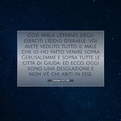 Geremia 44:2 Versetto della Bibbia Spiegato