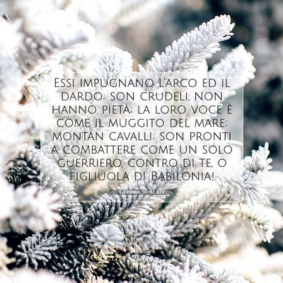 Geremia 50:42 RIV Immagine del Versetto della Bibbia