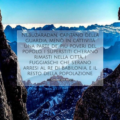 Geremia 52:15 RIV Immagine del Versetto della Bibbia
