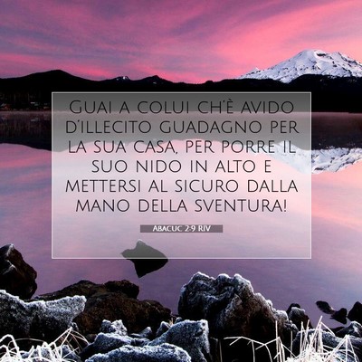 Abacuc 2:9 RIV Immagine del Versetto della Bibbia