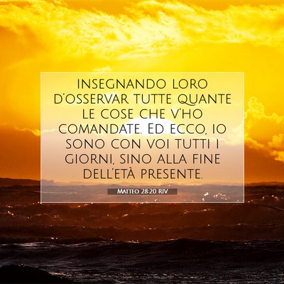 Matteo 28:20 RIV Immagine del Versetto della Bibbia