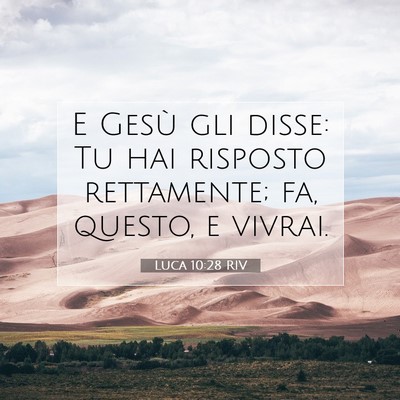 Luca 10:28 RIV Immagine del Versetto della Bibbia