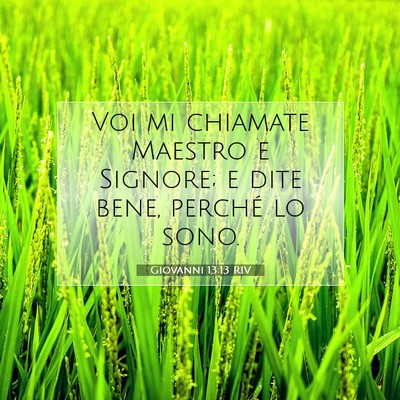 Giovanni 13:13 Versetto della Bibbia Spiegato