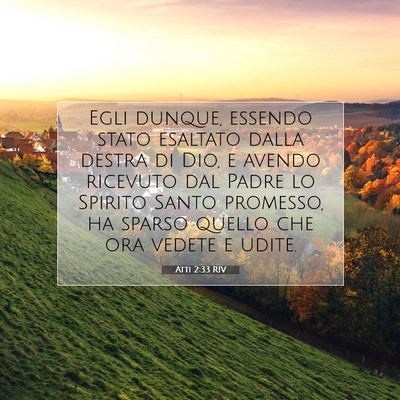 Atti 2:33 RIV Immagine del Versetto della Bibbia
