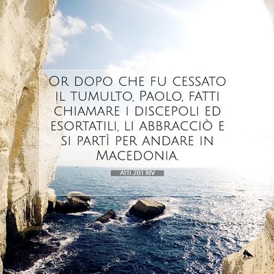 Atti 20:1 RIV Immagine del Versetto della Bibbia