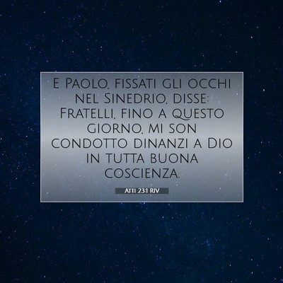Atti 23:1 RIV Immagine del Versetto della Bibbia