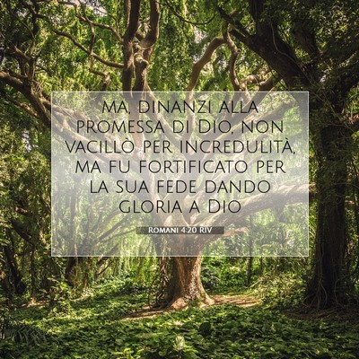 Romani 4:20 RIV Immagine del Versetto della Bibbia