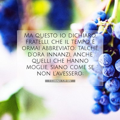 1 Corinzi 7:29 RIV Immagine del Versetto della Bibbia