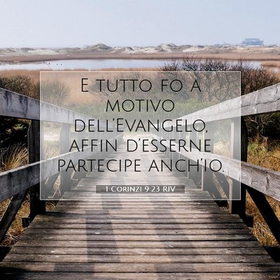 1 Corinzi 9:23 Versetto della Bibbia Spiegato