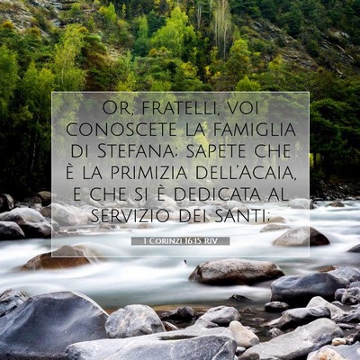 1 Corinzi 16:15 RIV Immagine del Versetto della Bibbia