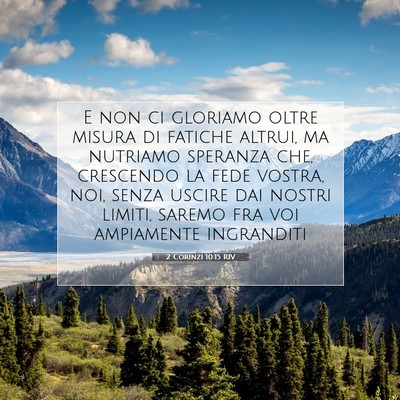 2 Corinzi 10:15 RIV Immagine del Versetto della Bibbia