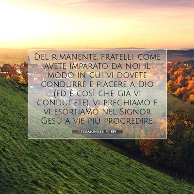 1 Tessalonicesi 4:1 RIV Immagine del Versetto della Bibbia