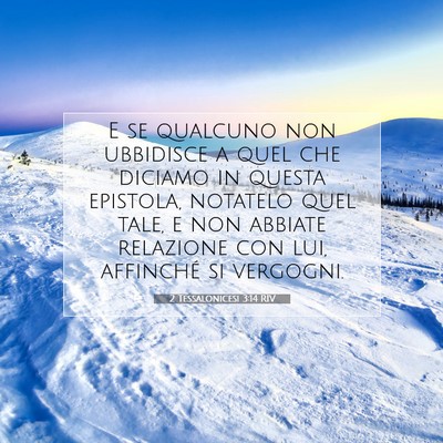2 Tessalonicesi 3:14 Versetto della Bibbia Spiegato
